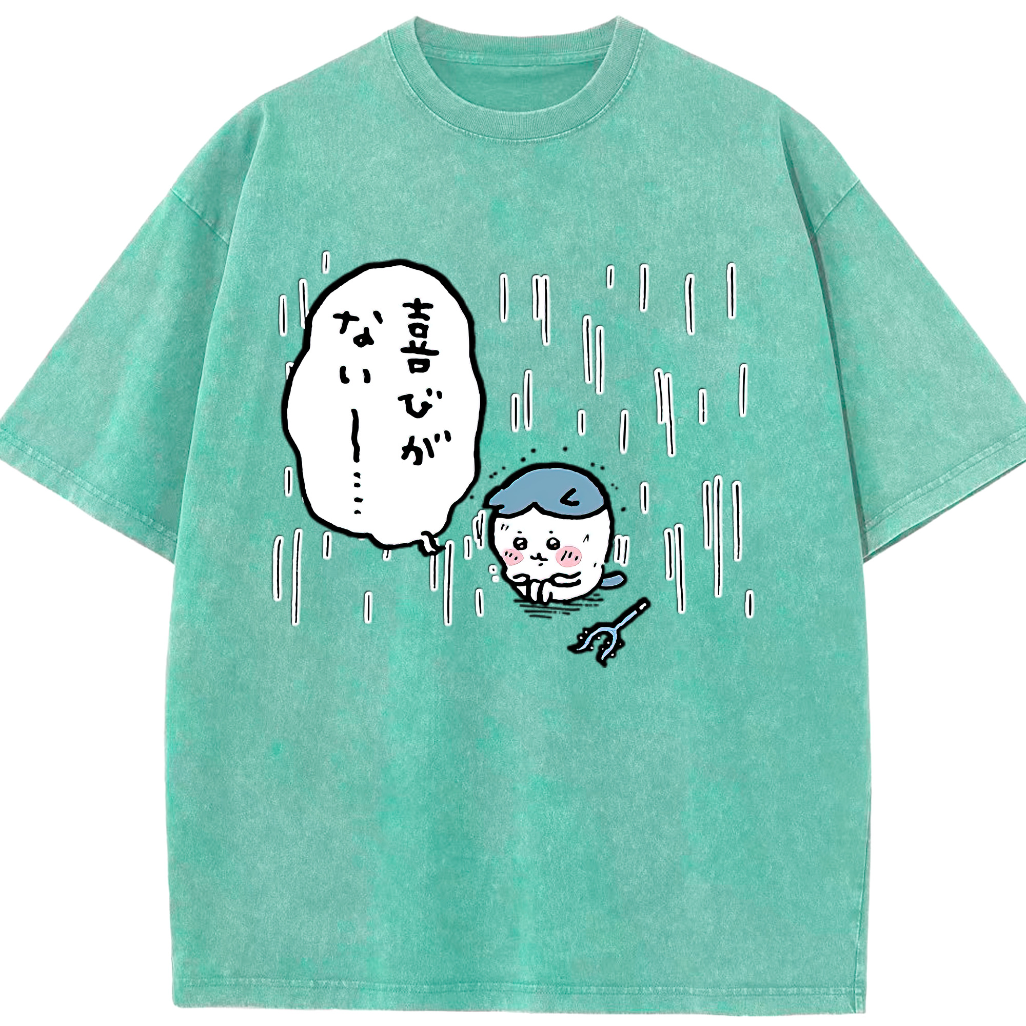 （画像用） ちいかわ ハチワレ Chii-kawa hachiware 綿100% ヴィンテージ風 半袖Tシャツ（フロントプリント）